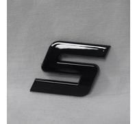 Alfabeto autoadesivo 3D nero lucido, 2,5 cm di altezza, lettere corsive, numeri, per creare il proprio logo e nomi, emblema auto (S)