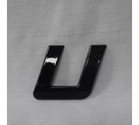 Alfabeto autoadesivo 3D nero lucido, 2,5 cm di altezza, lettere corsive, numeri, per creare il proprio logo e nomi, emblema auto (U)