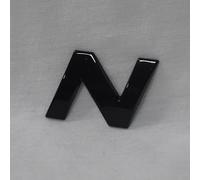 Alfabeto autoadesivo 3D nero lucido, 2,5 cm di altezza, lettere corsive, numeri, per creare il proprio logo e nomi, emblema auto (N)
