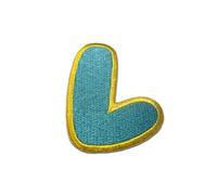 Alfabeto/Lettera blu Patch - Toppe termoadesive Patch Toppa ricamate, misura: 0 x 0 cm, Alphabet/Buchstabe:Buchstabe L - 6.3x4.6cm