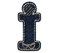 Alfabeto/Lettera blu Patch - Toppe termoadesive Patch Toppa ricamate, misura: 0 x 0 cm, Alphabet MQ bunt/blau:Buchstabe I 3.9 x 1.8 cm