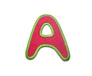 Alfabeto/Lettera rosa Patch - Toppe termoadesive Patch Toppa ricamate, misura: 0 x 0 cm, Alphabet/Buchstabe:Buchstabe A - 6.3x5.3cm