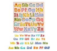 Alfabeto Puzzle, Costruzione In Legno Di Sicurezza, 350 G, Puzzle Alfabeto, Tavola Di Apprendimento Delle Lettere Maiuscole In Legno E Lettere Minuscole, Sviluppo Infantile, Per Bambini, Per Bambini,