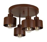 alfalux Lampada A Sospensione LED 4 Luci Lampada Da Soffitto Industriale In Metallo Compatibile Con E27 Per Soggiorno Camera Da Letto Cucina 4OST3030BR Marrone