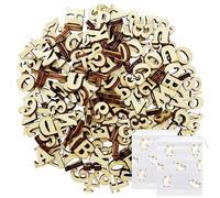 Alfanumerici in legno da 200 pezzi con 2 sacchetti per cavalli arcobaleno, pezzi in legno alfanumerici fai-da-te, decorazioni regalo in legno per l'artigianato o l'istruzione e altro ancora.