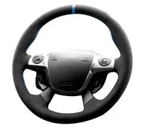 Alfanxi Coprivolante in alcantara cucito a mano compatibile con Ford Focus 3 ST C-Max Energi Hybrid Kuga 2012-2016 (strisce blu)
