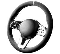 Alfanxi Coprivolante in alcantara cucito a mano compatibile con Mercedes Benz W177 W205 C118 C257 W213 W463 H247 X247 X253 C253 W167 X167 (striscia bianca)