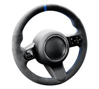 Alfanxi Coprivolante in alcantara cucito a mano compatibile con Mini Clubman/Hatchback/Convertible/Countryman 2021-2023 (strisce blu)