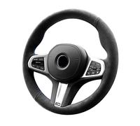 Alfanxi Coprivolante per auto in alcantara con cucitura a mano per BMW Serie 3 5 7 8 M2 M3 M4 M5 M6 M7 M8 X3 X4 X5 X6 M X7 Z4Trims (alcantara nero + senza strisce)