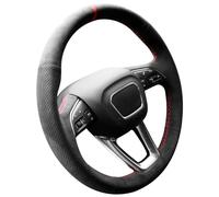 Alfanxi Coprivolante per auto in alcantara, cucito a mano, per Audi A5/Q3/Q5/Q5/Q5/Q7/Q8/RS 5/RS Q8/S3/S4/S5/SQ5/SQ7/SQ8 con levette del cambio (striscia rossa)