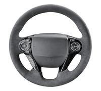 Alfanxi Hand Stitch Steering Wheel Cover Fits Alcantara Material for Honda Accord 9 Pilot Ridgeline Crosstour 2013-2023(Non Stripes)