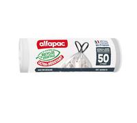 alfapac - 10 sacchetti per la spazzatura da 50 l a legame scorrevole - ordinamento degli imballaggi riciclabili - trasparenti - fabbricati in Francia - Bimateriale riciclato e vegetale