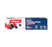 alfapac - Borse per congelamento con chiusura doppia zip unisex - ermetiche e riutilizzabili - Protettori e conservanti - 10 x 3L e 10 x 6L