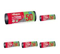 Alfapac Coulissac - Sacchetti per la spazzatura resistenti, 50 l, 10 pezzi (confezione da 5)