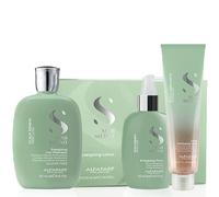 ALFAPARF Kit Semi Di Lino Energizing Low Shampoo 250ml + Tonic + Scrub + Lotion