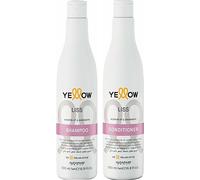 Alfaparf | Set Shampoo e Balsamo Yellow Liss - 500ml - Levigante - Idratante - Anti-crespo