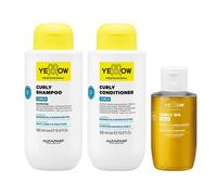 ALFAPARF Yellow Kit Curls Shampoo 500ml + Conditioner 500ml + Oil 100ml