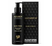 Alfarium Hair Force Shampoo Anticaduta Uomo Capelli e Barba | Con Peptidi, Caffeina e Acetil Tirosina | Rinforza e Stimola la Crescita | Detergente Energizzante Barba e Capelli, per caduta capelli
