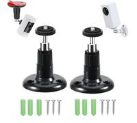 AlfaView 2 Pezzi Supporto a Parete per Telecamera di Sicurezza Girevole a 360° Montaggio a Parete Staffa di Adesiva per Videocamera Universale con Vite Connettore da 1/4" da Interno o Esterno (Nero)