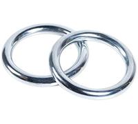 ALFEEL Yewen Sau - Coppia di 2 anelli in acciaio inox per allenamento della forza della mano, per Wing Chun, Tsun, Siu Lum, Kung Fu (argento bianco, 7,5 cm)