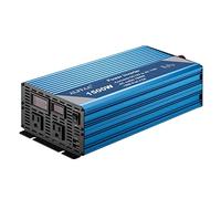 ALFFAA Inverter a onda sinusoidale pura da 1500 W, da 12 V a 110 V, con porta USB integrata da 5 V/2,1 A, terminale hardwire, display LCD, convertitore da 12 V CC a 120 V CA per casa, camper, camion