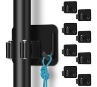 ALFFREUDE 8 Pcs Porta Scope Parete Adesivo, Mobile Porta Scope per Interno in Acciaio Inossidabile, Multifunzione Ganci Supporto Scopa Autoadesiva per Garage, Cucina, Giardino e Ufficio