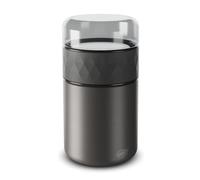 alfi ENDLESS FOOD MUG 500ml, caviar black mat, portapranzo termico in acciaio e snackpot, 3 pezzi, contenitore isolante ermetico, caldo per 5 ore, freddo per 10 ore, per lavastoviglie, senza BPA