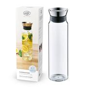 Alfi Flowmotion da 1 L, Caraffa per Acqua in Vetro Borosilicato, si Versa Automaticamente, Filtro Integrato, Coperchio Scomponibile, Lavabile in Lavastoviglie, Caraffa in Vetro, Senza Bpa