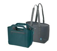 alfi ISO BAG 2in1 23 litri, sea pine, borsa frigo termica in poliestere con borsa di trasporto extra, borsa da spesa isolata, piscina, sauna, borsa isolata, flessibile, lavabile