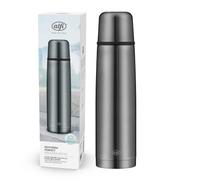alfi ISOTHERM AV 1000ml, cool grey mat, borraccia isolante in acciaio con bicchiere, ermetica con chiusura automatica, smontabile, caldo per 12 ore, anti-impronte, senza BPA
