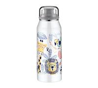 alfi KIDS ISO BOTTLE 350ml, crazy jungle, borraccia per bambini in acciaio, ermetica con chiusura a vite, tiene caldo per 12 ore, freddo per 24 ore, per bevande gassate, anti-impronte, senza BPA