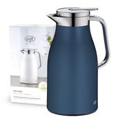 alfi SKYLINE 1,0l, dark denim, caraffa termica con igienico inserto in vetro, chiusura a vite con pulsante, presa ergonomica, con una sola mano, ottima come caraffa da caffè, caraffa da tè, senza BPA