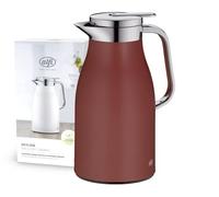 alfi SKYLINE 1,0l, mediterranean red, caraffa termica con igienico inserto in vetro, chiusura a vite con pulsante, presa ergonomica, con una sola mano, ottima come caraffa da caffè e da tè, senza BPA