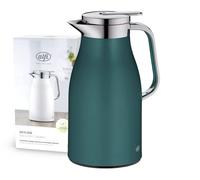 alfi SKYLINE 1,0l, sea pine, caraffa termica con igienico inserto in vetro, chiusura a vite con pulsante, presa ergonomica, con una sola mano, ottima come caraffa da caffè, caraffa da tè, senza BPA