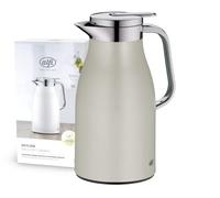 alfi SKYLINE 1,0l, silver lining, caraffa termica con igienico inserto in vetro, chiusura a vite con pulsante, presa ergonomica, con una sola mano, ottima come caraffa da caffè e da tè, senza BPA