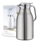 alfi SKYLINE 1,5l, caraffa termica con igienico inserto in vetro, chiusura a vite con pulsante, presa ergonomica, con una sola mano, ottima come caraffa da caffè, caraffa da tè, senza BPA