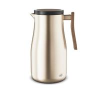alfi STUDIO ALLURE 1,0 l, oro champagne con elementi in legno, thermos in acciaio inox a doppia parete, mantiene caldo 12 ore, freddo 24 ore, chiusura a vite, apertura grande, senza BPA