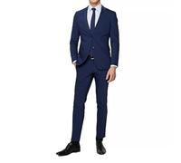 Alfio Collection Abito da Uomo con Giacca e Pantalone Elegante Classico Tinta Unita Blu Nero 46 48 50 52 54 56 58 60 (IT, Numero, 52, Regular, Regular, Tampone)