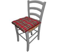 ALFIO SHOP Set 6 Cuscini Sedia 4 Punti Doppia Tartan
