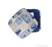 Alfionapoli Set 6 coprisedia Coppia Cuscino Coprisedia Shabby con Fascia Elastica Vesti Sedia 6Pezzi 40x40 Blu