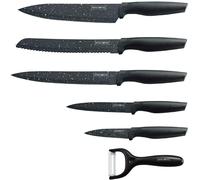 Alfionapoli Set Coltelli Royalty Line RL -MB5 Nero Antiaderente 5 Pezzi + Pela