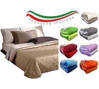 Alfionapoli Trapunta piumone Invernale Singola Double Face Tinta Unita 1 post0 Prodotto Italiano 300gr mq (Verde-Verde lime)