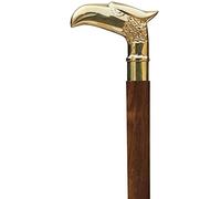 alfiya nautical store agle Bastone da passeggio in legno con testa di aquila, per uomini e donne, bastone con manico in metallo e ottone piegabile in 3