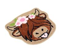 Alfombra De Piso Para Cocina, Alfombra De Ducha De Baño | Alfombra De Cocina Antideslizante Con Diseño De Vaca De Las Tierras Altas | Cómoda Alfombra De Baño, Alfombra De Ducha Resistente A La Sucieda