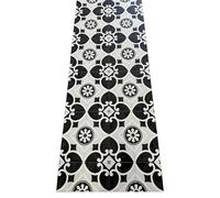 ALFOMBRAS IBERIA Tappeto in vinile per cucina, terrazza, esterni, facile da pulire, base antiscivolo, design ACHI (grigio/nero, 65 x 300)