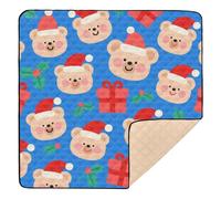 Alfombrilla de - Tappetino da gioco pieghevole con orsetto marrone, per interni ed esterni, in un unico pezzo, pieghevole, per bambini, bambini, 127 x 127 cm