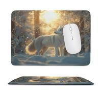 Alfombrilla per Mouse Compatta da foresta lupo bianco 18 x 22 cm ma-29