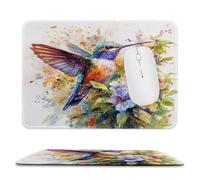 Alfombrilla per Mouse Compatta da Viaggio Colibri Fiori 30 x 25 cm ma-232 | Superficie Micro, Gomma Spessa Stabilizzante, Bordi Cuciti Anti-Sfilo, Impermeabile, per Gaming Casual e Lavoro su Scrivania