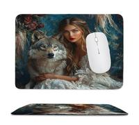 Alfombrilla per Mouse Compatta da Viaggio donna lupo 42 x 35 cm ma-549