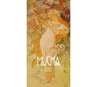 Alfons Mucha Kalender 2027 | Geschmackvoller Kunst-Kalender im schlanken Hochformat (33x66 cm) | Plakatkunst des Jugendsstils